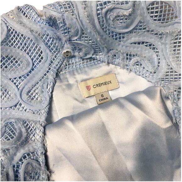 Cremieux Wendy Dress Sleeveless Lace Mini Blue sz 0 Women's Party Event NEW - Picture 3 of 10